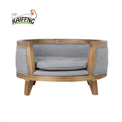 Luxurious And Soft Kf Solid Rubber Wood Dog Sofas Beds Puppy Dog Sleeping Wooden Furniture For Dogs