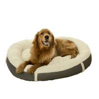 Luxury Detachable and Washable Non-slip Fluffy Oval Dog Bed Pet Beds