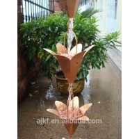 182CM Lily Hammered Copper Rain Chains With free Adaptor